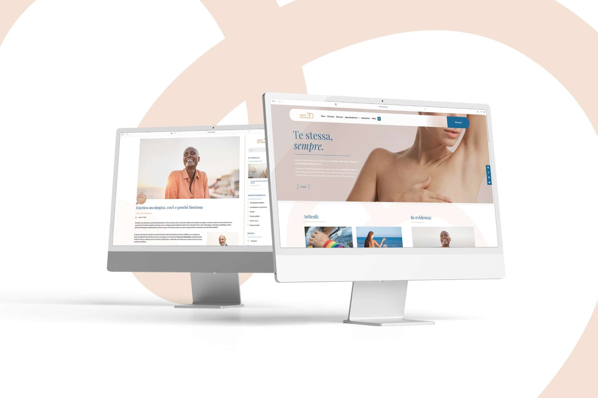 Mockup sito fisso Mani sul Cuore