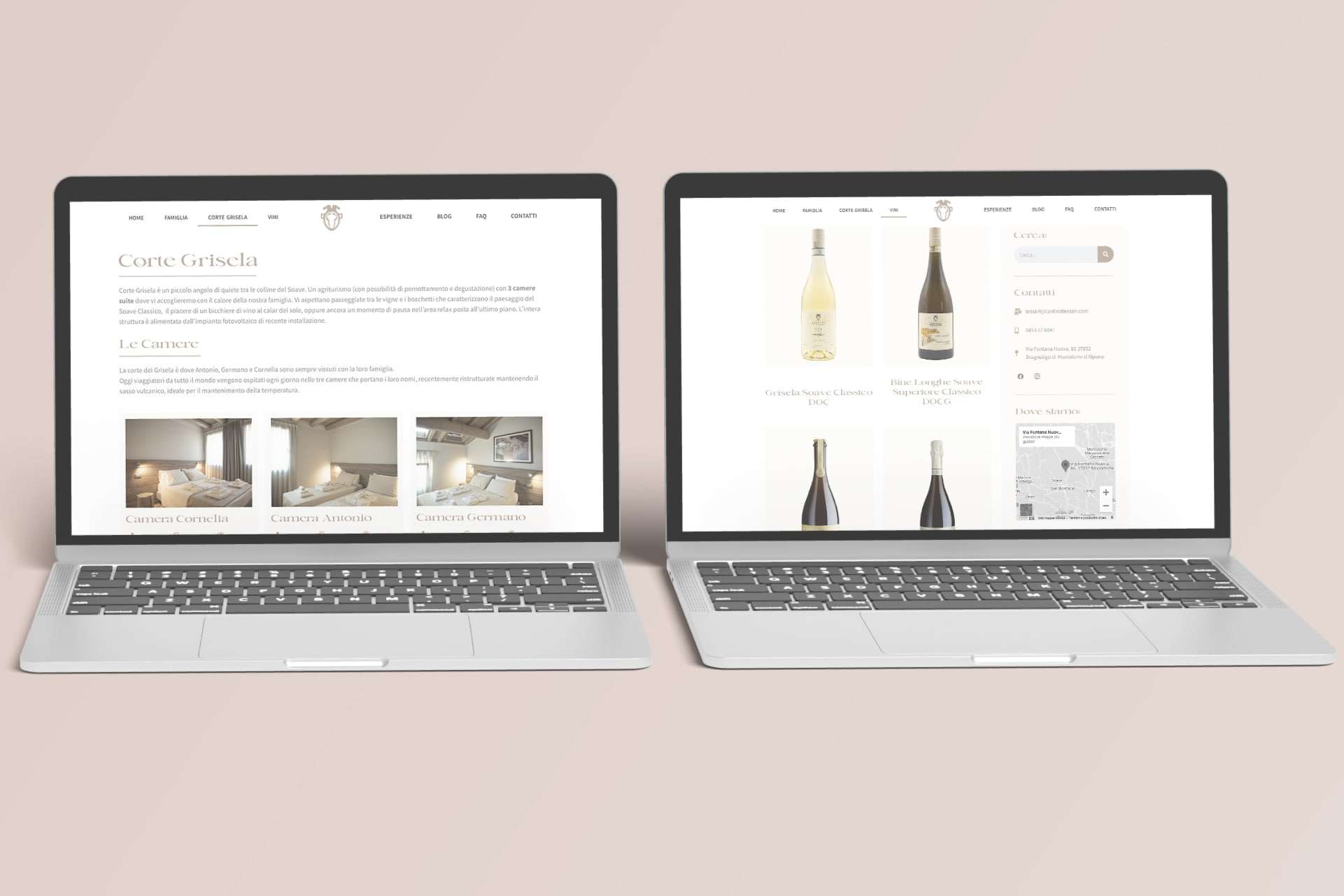 Mockup sito fisso Cantina Tessari